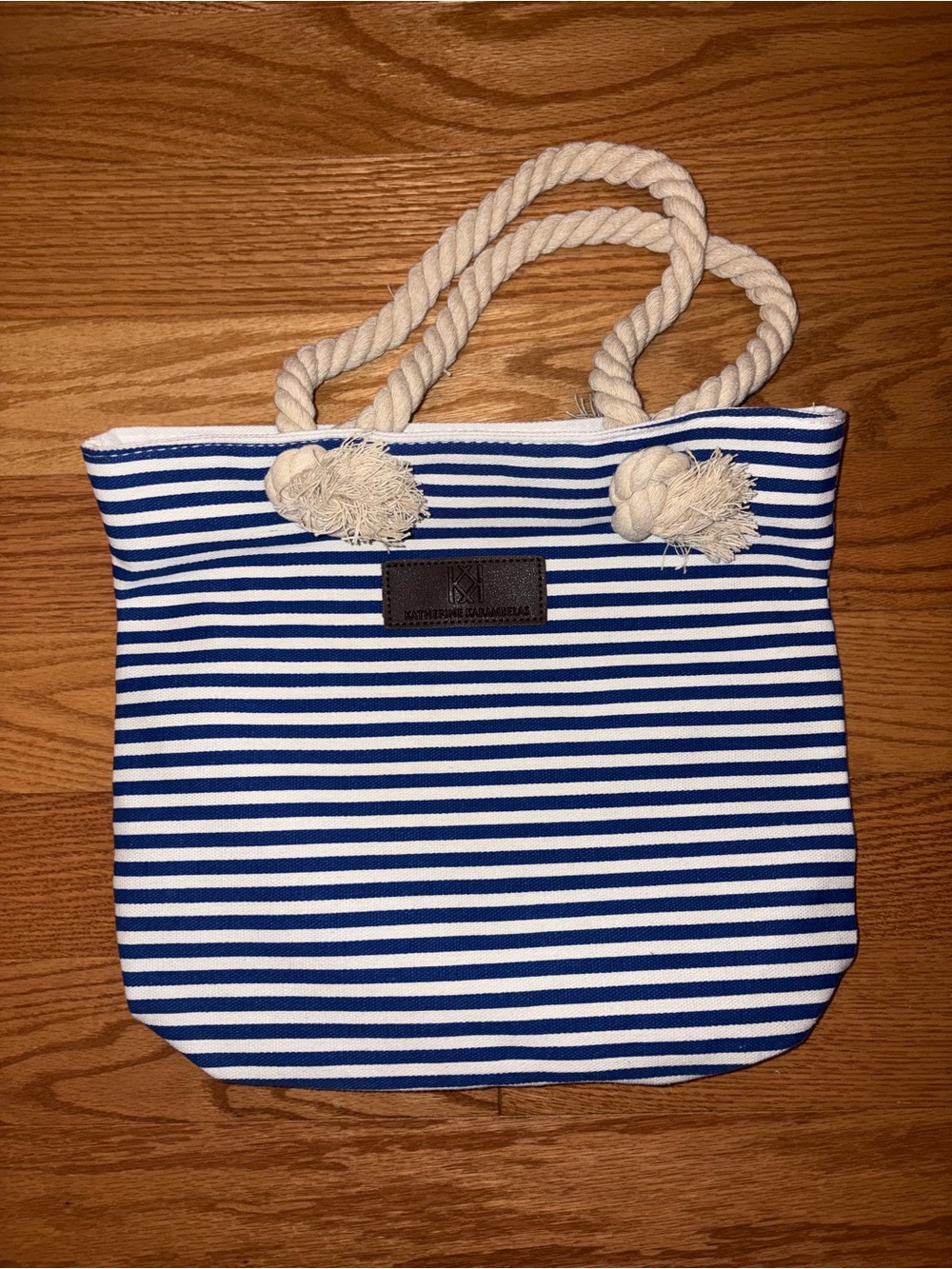 Nwot Blue Striped Katherine Karambelas Bag